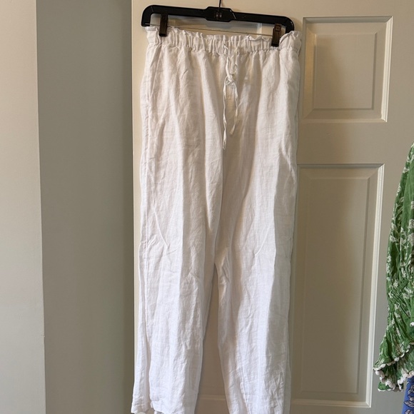 J. Crew White Elastic Waist Casual Pants - Picture 3 of 3